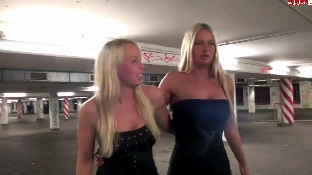 Blonde Piss Porn - Two Blondes Pissing On Parking
